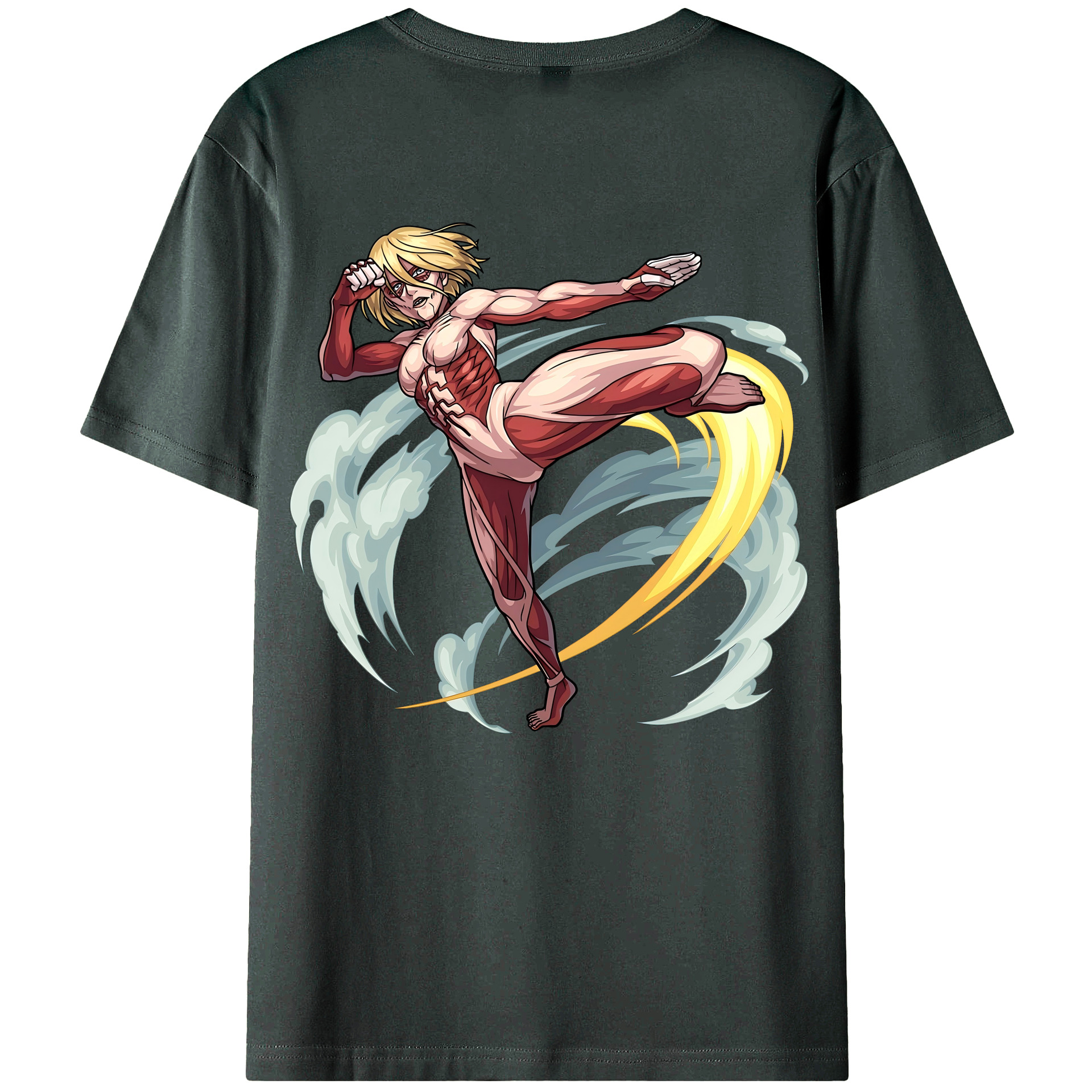 （画像用） 進撃の巨人 Attack on Titan 綿100％ メンズ半袖Tシャツ（バックプリント） 通気性